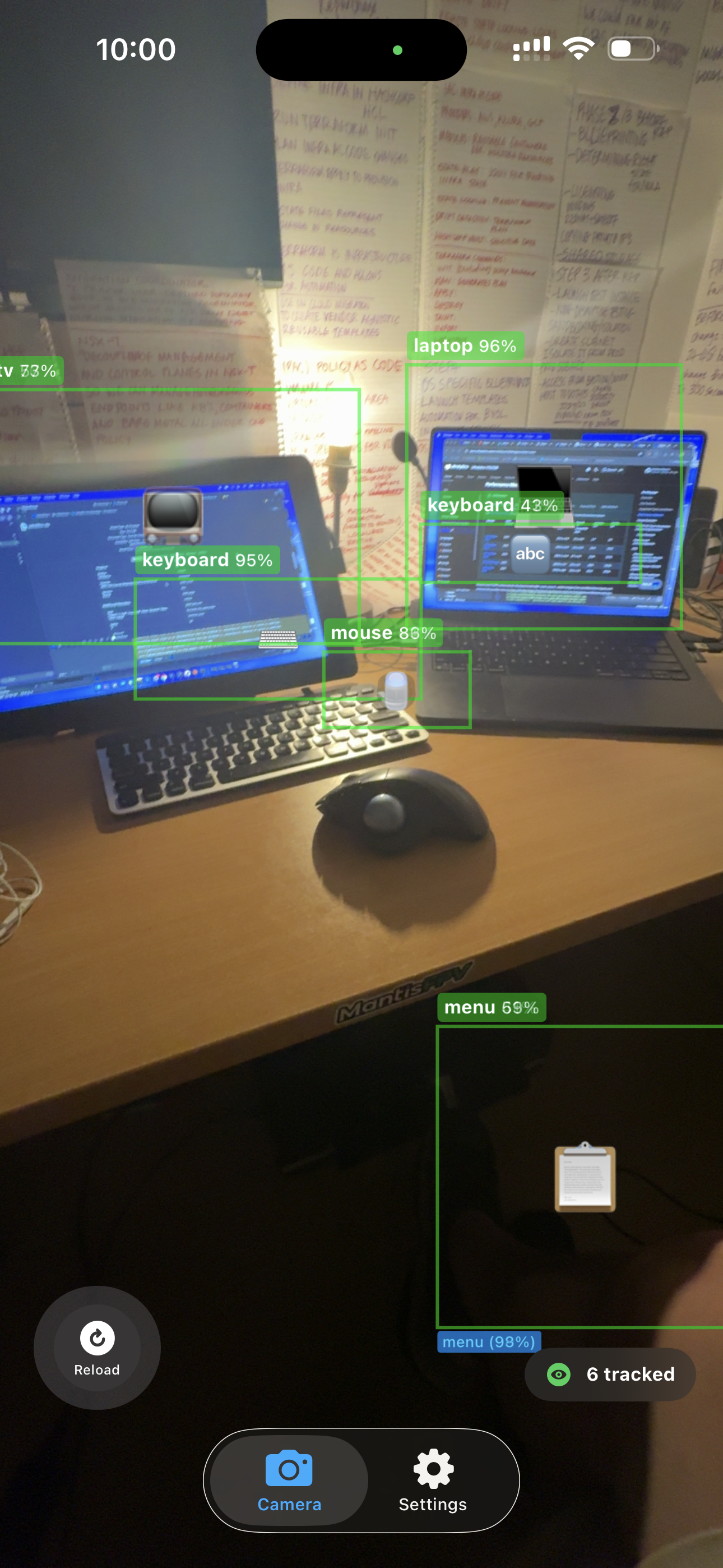 Debug mode with bounding boxes and confidence scores